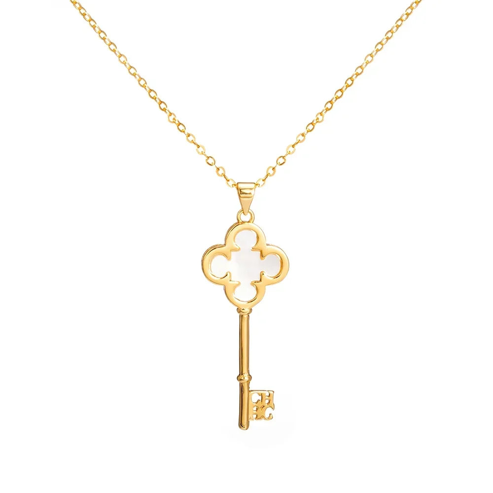 Colar CHCH Elegante Bicolor com Zircônias Delicadamente Cravadas e Pingente Sofisticado Ajustável