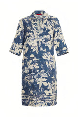 Vestido CHCH em Linha A com Estampa Atemporal e Decote em V Elegante